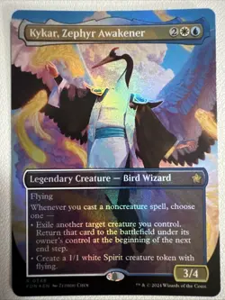 Kykar, Zephyr Awakener Borderless (NM Foil) FDN-0348 Rare MTG - Image 1