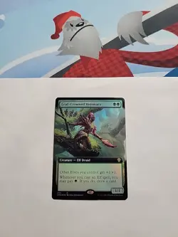 MTG - Leaf-Crowned Visionary (Extended Art) DMU - Foil Rare #414 - Image 2