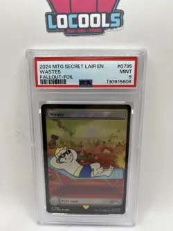 MTG Wastes 0795 Secret Lair Drop: Fallout Basic Land Full Art Foil PSA 9 Mint - Image 1