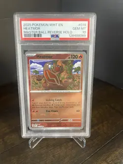 Pokemon TCG White Flare Heatmor Master Ball Pattern #19 PSA 10 - Image 1