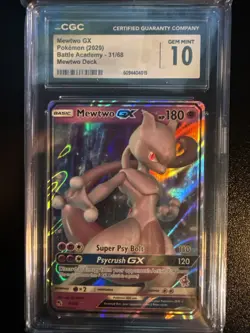 Pokemon - Mewtwo GX - 31/68 - Battle Academy Meet Deck - CGC 10 - Image 1