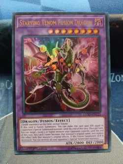 Yugioh Starving Venom Fusion Dragon Ultra Rare LEDD-ENC25 1st Ed Lightly Played - Image 1