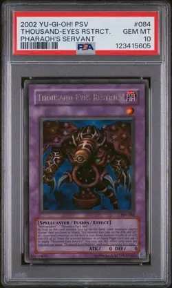 2002 Yu-Gi-Oh! Thousand-Eyes Restrict PSV-084 Ultra Rare PSA 10 GEM MINT - Image 1