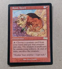 UNPLAYED Sneak Attack Urza's Saga MAGIC MTG VINTAGE EDH CUBE - Image 1