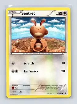 Pokemon TCG Sentret 81/106 XY - Flashfire Normal HP - Image 1
