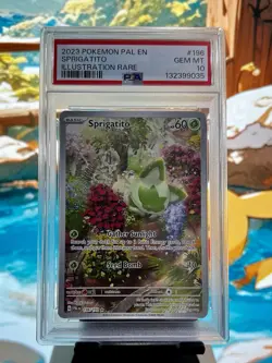 2023 POKEMON PAL EN-PALDEA EVOLVED ILLUSTRATION RARE #196 SPRIGATITO PSA 10 - Image 1