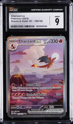 2023 POKEMON SCARLET & VIOLET 151 SPECIAL ILLUSTRATION RARE CHARIZARD EX CGC 9 - Image 1