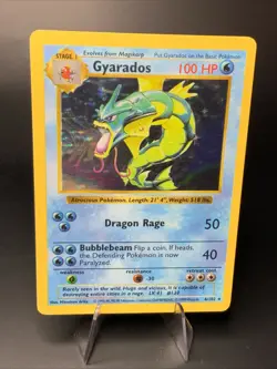 Gyarados 6/102 Base Set (Shadowless) Holo LP Vintage Pokemon Card TCG 1999 WOTC - Image 3