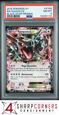 2015 POKEMON XY BLACK STAR PROMOS #XY69 RAYQUAZA EX PSA 8 - Image 1