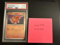 2023 Pokemon TCG SVP EN Charmander #47 Black Star 151 Poster PSA 10 - Image 1