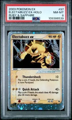 Electabuzz ex Holo 97/109 English Pokemon Ruby & Sapphire PSA 8 Near Mint - Image 1