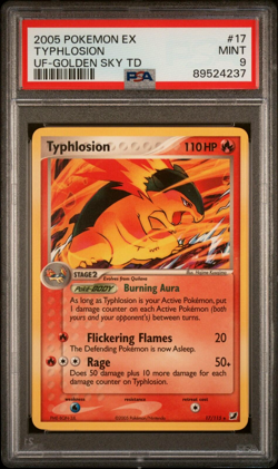 PSA 9 MINT - Typhlosion 17/115 (Unseen Forces Golden Sky TD) Rare Pokemon Card - Image 1
