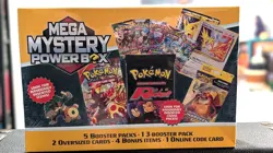 Pokemon Mega Mystery Power Box 2025 New/Sealed - 5 Packs, 1 3-Booster Pack, More - Image 1