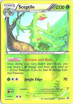 Sceptile XY - Primal Clash 8/160 LP Reverse Foil Pokemon - Image 1