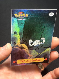 Topps Pokemon black logo rainbow foil sandpaper TV6 Geodude #74 LP - Image 2