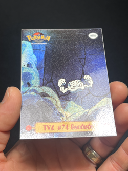 Topps Pokemon black logo rainbow foil sandpaper TV6 Geodude #74 LP - Image 3
