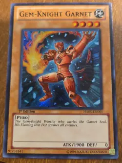 Yu-Gi-Oh! Gem-Knight Garnet #HA05-EN001 1st Edition Light Play - Image 1