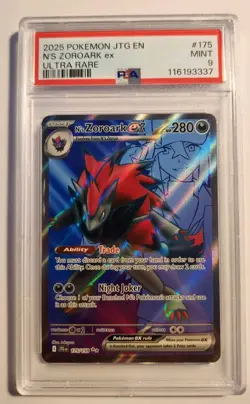 N's Zoroark ex 175/159 Pokemon TCG Journey Together Ultra Rare Card - PSA 9 - Image 1