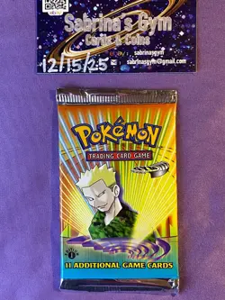 1st Edition Lt. Surge Gym Heroes Pokemon Card Booster Pack (New Sealed) - Image 1