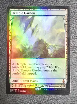 Temple Garden Zendikar Expeditions Foil MTG NM Land Magic Card - Image 1