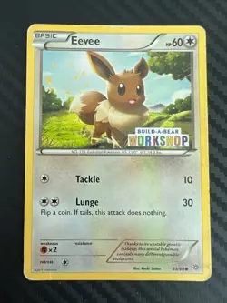 Pokemon TCG Eevee Build A Bear Workshop Promo Card 63/98 DMG - Image 1