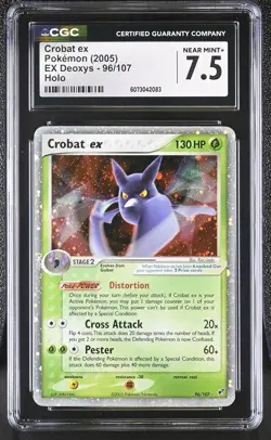 CGC 7.5 Crobat ex 2005 EX Deoxys 96/107 Holo Pokemon Card - Image 1