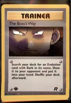 The Boss's Way 73/82 Trainer - 1st Edition Team Rocket Set Pokemon Card uncommon - Image 1
