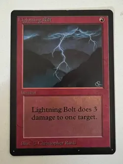 Magic the Gathering MTG Beta Lightning Bolt LP+ (Beta Bob) - Image 1