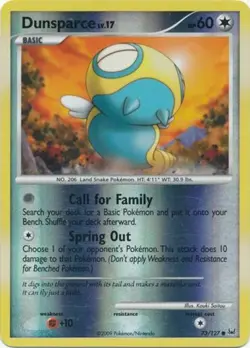 Pokemon - Dunsparce - 73/127 - Common - Reverse Holo - Platinum - NM - Image 1