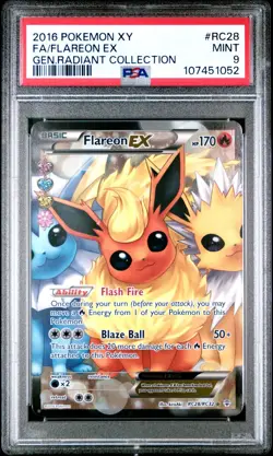 Flareon EX RC28 PSA 9 Generations, Ultra Rare Pokemon Card, Radiant Collection - Image 1