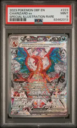 2023 POKEMON OBF EN-OBSIDIAN FLAMES SPECIAL ILLUSTRATION RARE CHARIZARD EX PSA 9 - Image 1