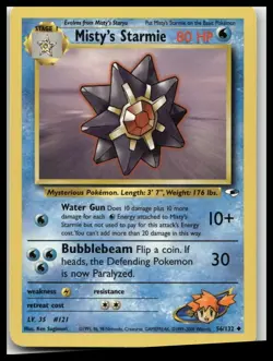 Misty's Starmie #056/132 Gym Heroes Lightly played Pokemon tcg - Image 1