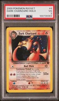 2000 POKEMON ROCKET #4 DARK CHARIZARD-HOLO PSA 3 - Image 1