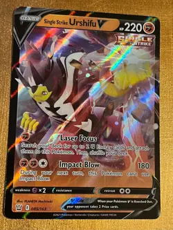 Single Strike Urshifu V 085/163 Ultra Rare Battle Styles Pokemon TCG NM/M - Image 1