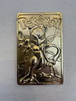 Pokemon 23K Gold Plated Mewtwo Trading Card 1999 Burger King Limited Edition - Image 1
