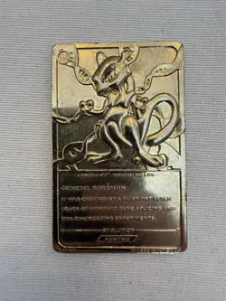 Pokemon 23K Gold Plated Mewtwo Trading Card 1999 Burger King Limited Edition - Image 2