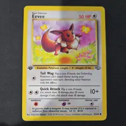 1st Edition Eevee 51/64 Jungle Set Rare Vintage 1999 Pokemon Card - Image 1