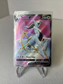 Arceus V Brilliant Stars 165/172 Ultra Rare Full Art SWSH Holo Pokemon Card - Image 1