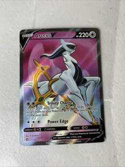 Arceus V Brilliant Stars 165/172 Ultra Rare Full Art SWSH Holo Pokemon Card - Image 2