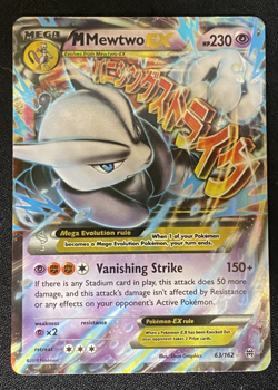 M Mewtwo EX 63/162 Mega Ultra Rare XY BreakThrough Pokemon TCG Card MINT 2015 - Image 1