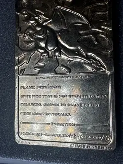 1999 Burger King Pokemon Charizard Nintendo 23K Gold Plated Trading Card - Image 4