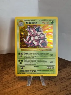 Pokemon TCG Nidoking Base Set Holo Unlimited Rare Card 11/102 Shadowless MP - Image 1