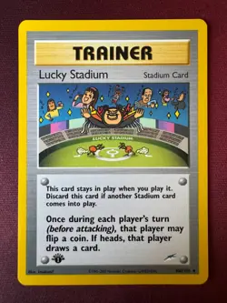 LUCKY STADIUM 100/105 Neo Destiny 1st EDITION Pokemon card NEAR MINT NM - Image 1