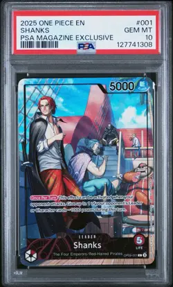 One Piece Shanks Leader Promo Card PSA Magazine Exclusive, OP09-001 PSA 10 💎 - Image 1