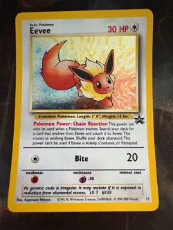 2000 Black Star Promo Eevee #11 Holo Pokemon Card MP - Image 1