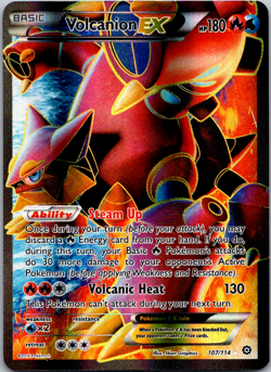 Pokemon XY STEAM SIEGE VOLCANION EX 107/114 FULL ART ULTRA RARE MINT Card - Image 1