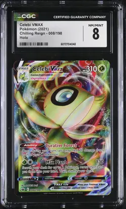 CGC 8 Celebi VMAX 008/198 Holo Chilling Reign Pokemon Card - Image 1