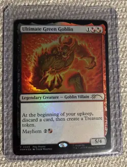 mtg Ultimate Green Goblin Super Rare FOIL Specification Champion Play Promo - Image 1