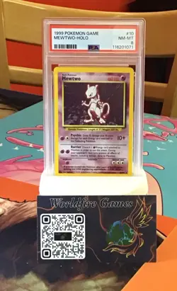 PSA 8 NM-MINT Pokemon TCG 1999 Mewtwo 010/102 Base Set Holo VINTAGE WOTC - Image 1