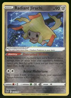 Radiant Jirachi 120/195 Radiant Rare Holo NM Pokemon SWSH12: Silver Tempest - Image 1